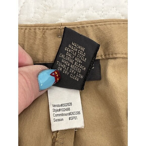 Banana Republic Women's Sz 12 Stretch Tan Straight Leg Cropped Capri Pants - Picture 6 of 7